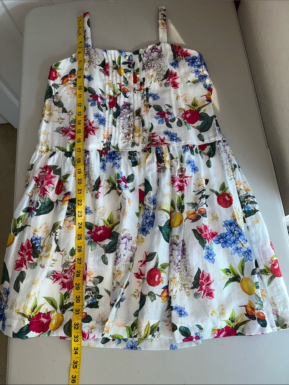 New Taylor White Floral Mini Dress with Multicolor Blooms Size 8 - Picture 7 of 12